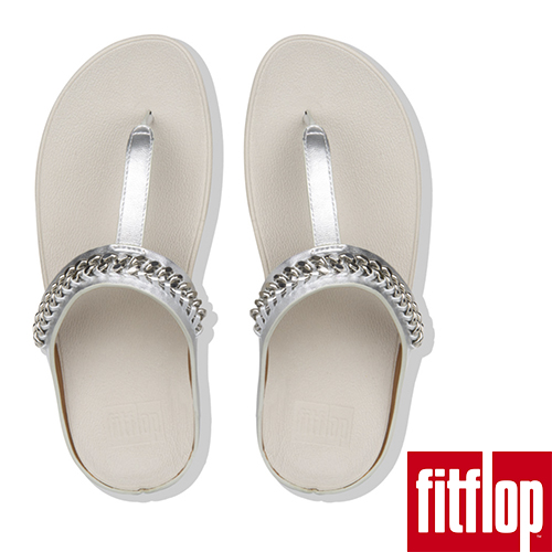 FINO CHAIN LEATHER TOE-THONGS-銀