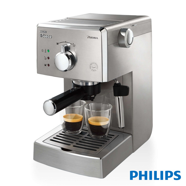 飛利浦 Saeco半自動義式咖啡機 HD8327+智慧型厚片烤麵包機HD2582(黑)組合