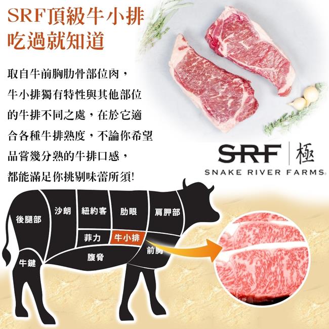 【海肉管家】美國極黑和牛SRF金牌翼板牛排9片(每片約100g)