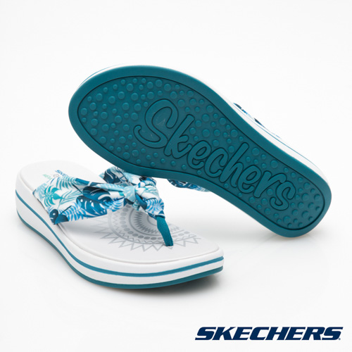 SKECHERS (女) 時尚休閒系列UPGRADES 拖鞋-40965BLU