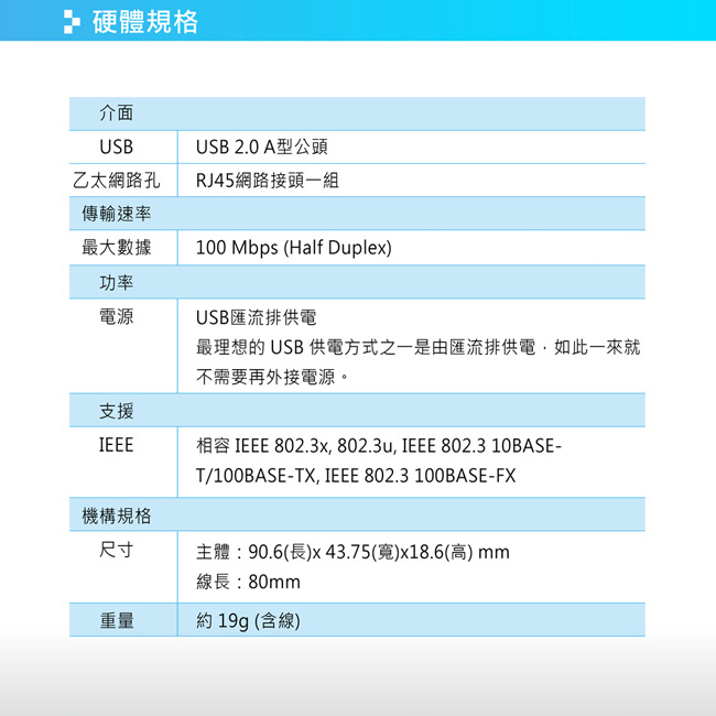 j5create USB 2.0 外接網路卡 -JUE125