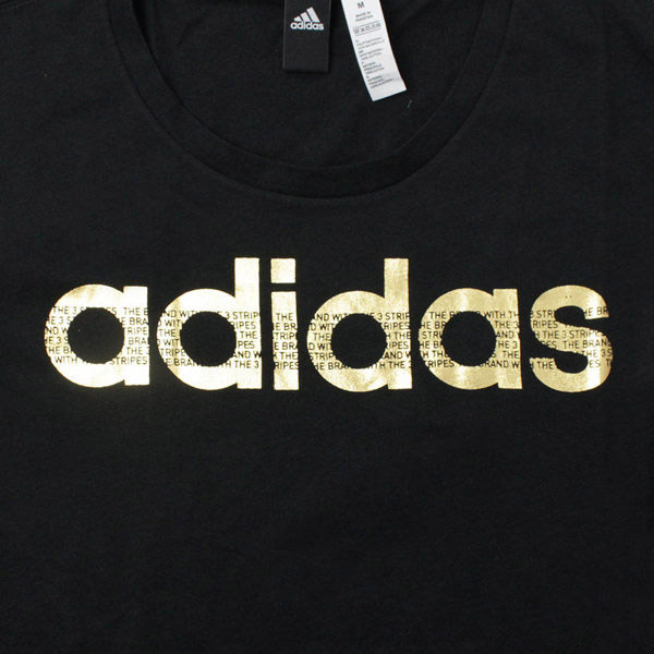 Adidas 女 FOIL LINEAR 圓領T(短)