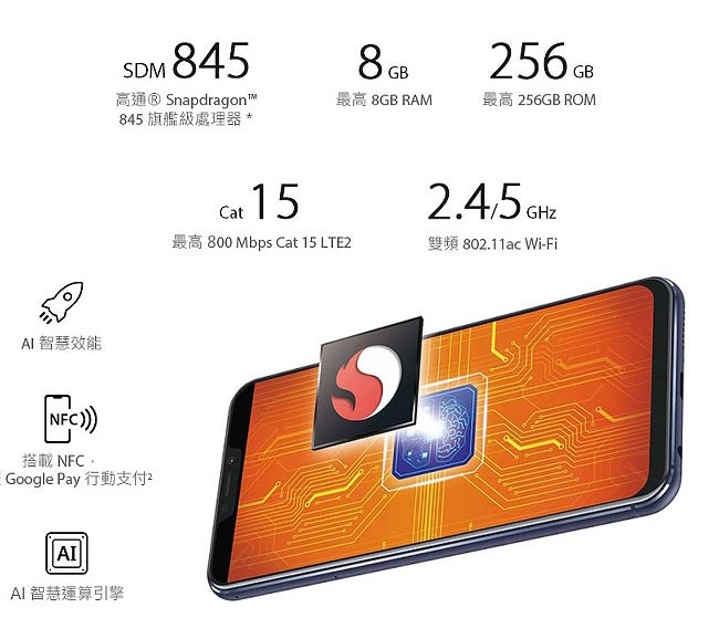ASUS Zenfone 5Z ZS620KL(6G/64G)6.2吋智慧手機