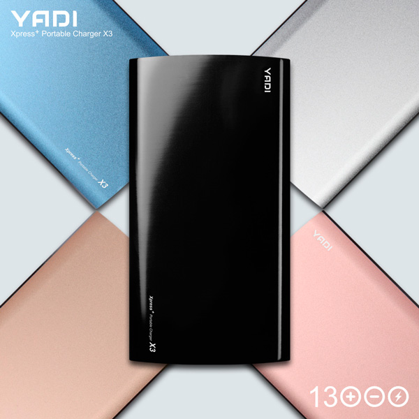 YADI 13000 X3 移動電源/大容量/BSMI/台灣製造/雙輸出/鋰聚電池-香檳金