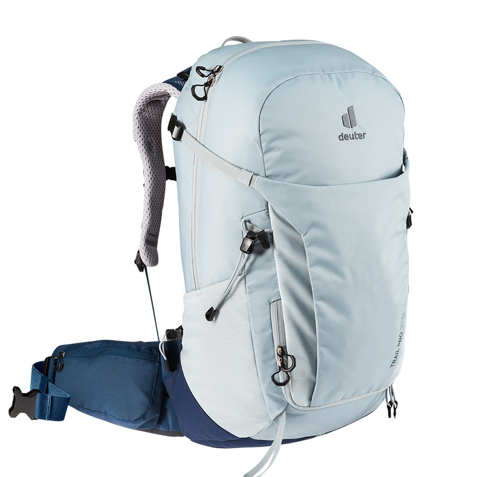 deuter 德國】TRAIL PRO 30SL輕量拔熱透氣背包3441021白錫/藍/戶外休閒