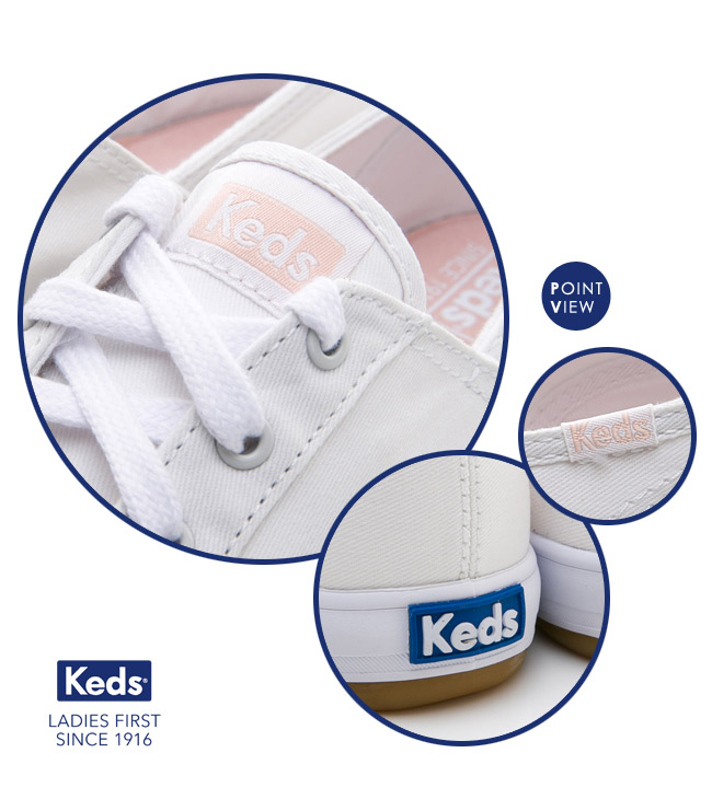 Keds SANDY 復古綁帶休閒鞋-白