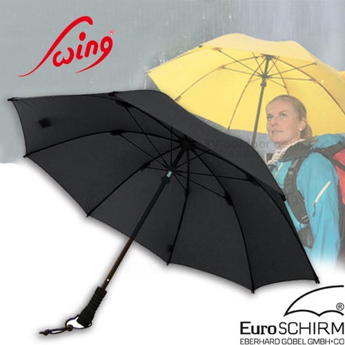 EuroSCHIRM SWING 徒步旅行輕量直傘.雨傘_黑