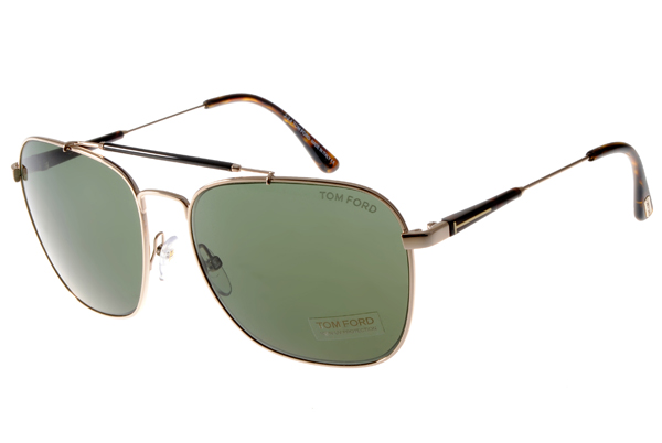 TOM FORD太眼眼鏡 率性飛官款/金-琥珀#TOM0337 28R