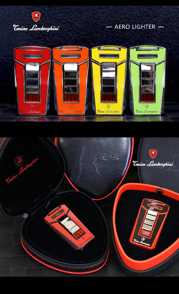 藍寶堅尼Tonino Lamborghini AERO LIGHTER 打火機(紅底黑線)