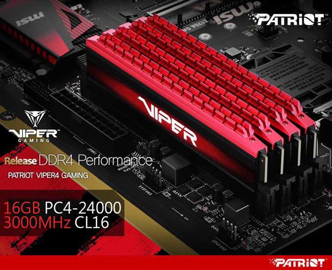 Patriot Viper 毒蛇四代 DDR4 3000 16GB(2x8G)桌上型記憶體