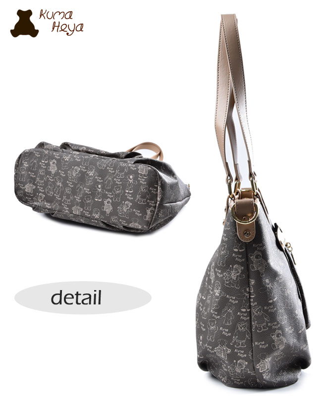 kuma heya -美國熊奶茶色日系圓弧兩用托特包