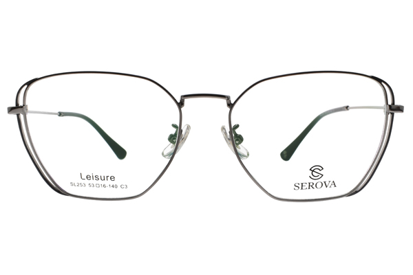 SEROVA眼鏡 簡約時尚/槍黑#SL253 C03