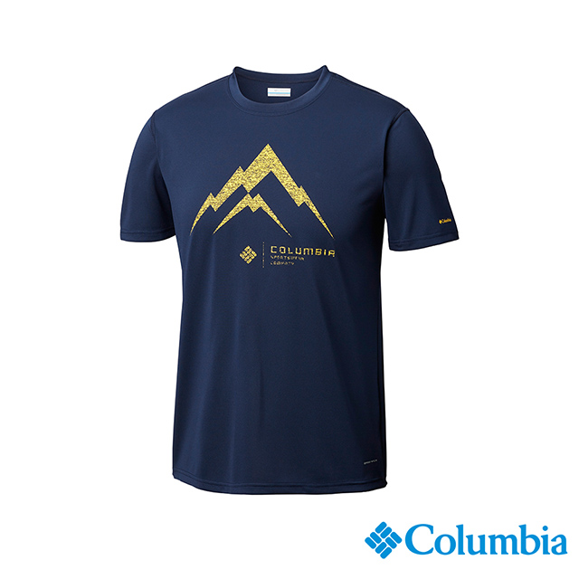 Columbia哥倫比亞 男款-快排短袖上衣-深藍 UAE06750NY