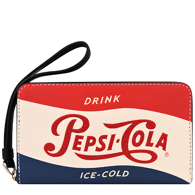 COACH Pepsi Cola字樣皮革拉鍊六卡中夾