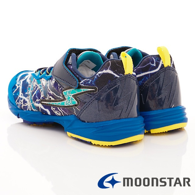 日本月星頂級競速童鞋 閃電蓄光系列 EI605藍(中大童段)