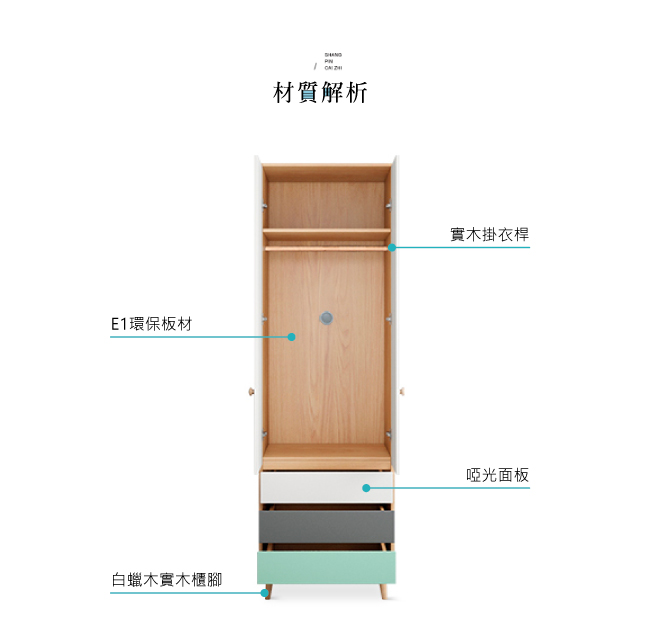 AS-艾維拉三抽衣櫃-60x60x180cm