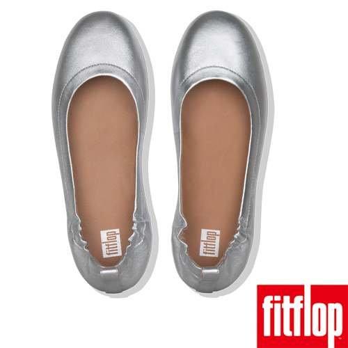 FitFlop ALLEGRO LEATHER BALLERINAS-銀色