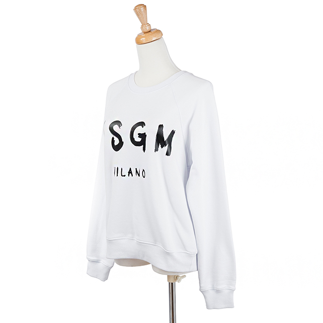 MSGM 經典油漆塗鴉英文字母長袖上衣 (白色)