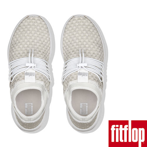 FitFlop STRIPKNIT LACE UP SNEAKERS-都會白