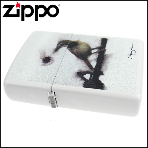 ZIPPO 美系~火焰藝術家Spazuk-鳥與玫瑰圖案打火機