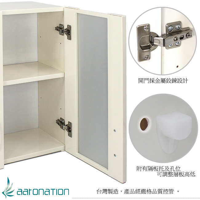 Aaronation 安全防爆玻璃浴鏡/雙門鏡櫃 GU-C1021-WB