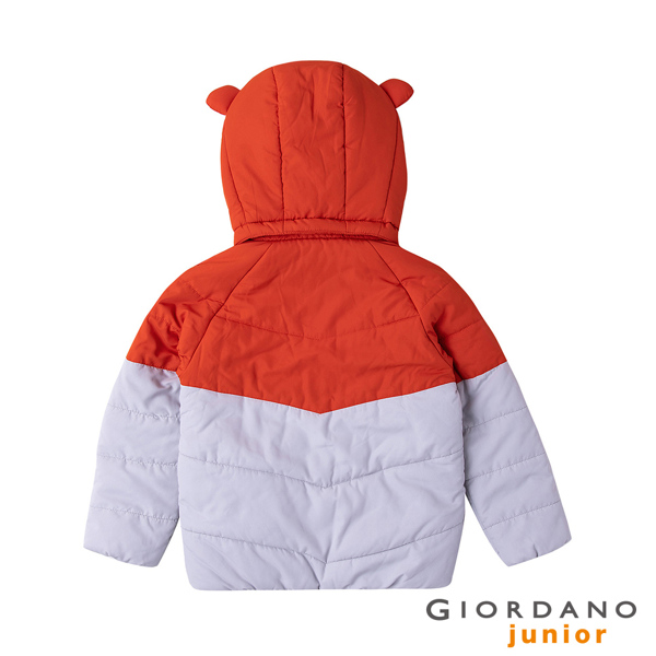GIORDANO 童裝3D動物造型可拆帽舖棉外套-39 桔子色