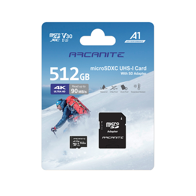 ARCANITE Micro SDXC U3 V30 A1 512GB 記憶卡