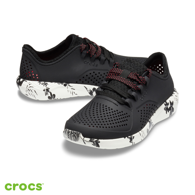 Crocs 卡駱馳 (女鞋) LiteRide古典印花繫帶鞋 205867-066