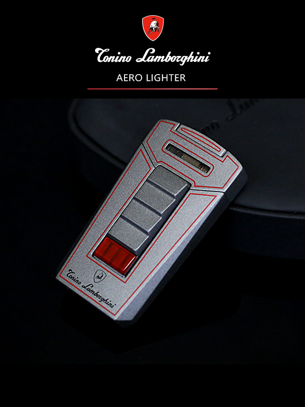 藍寶堅尼Tonino Lamborghini AERO LIGHTER 打火機(灰底紅線)