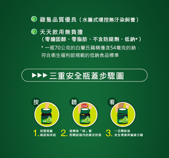 白蘭氏 雙認證雞精48瓶超值組(70g/瓶 x 6瓶/盒 x 8盒)