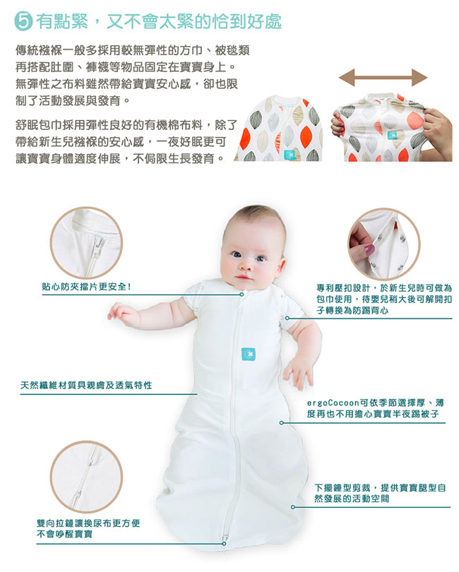 ergoPouch 二合一舒眠包巾0.2T/3-12M (6款可選)