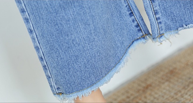 IMStyle 韓版高腰顯瘦寬鬆牛仔褲（藍色）