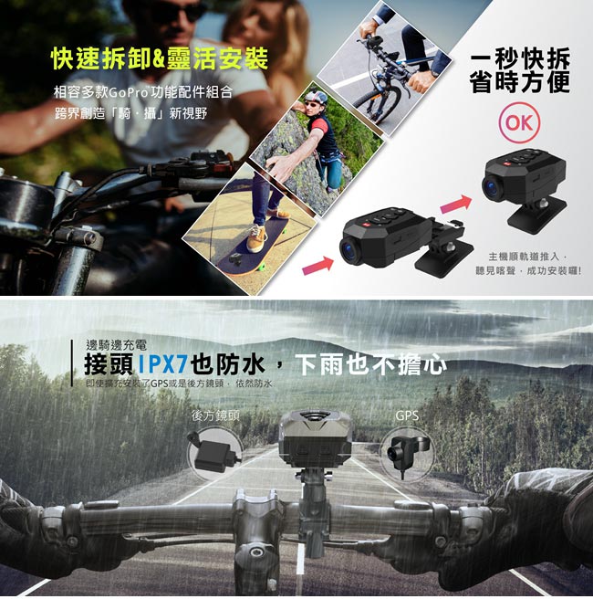 PX大通單車/機車跨界行車記錄器(送16G記憶卡和安全帽魔法貼) B52X