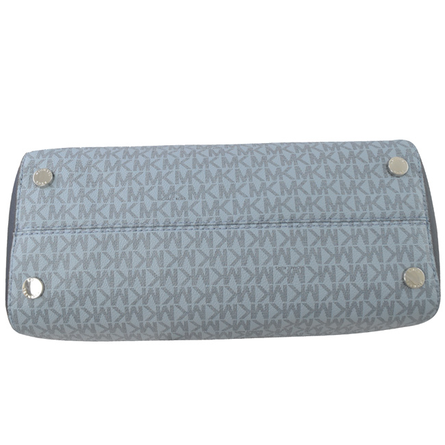 MICHAEL KORS CIARA 防刮牛皮PVC拼接兩用包(深淺藍)