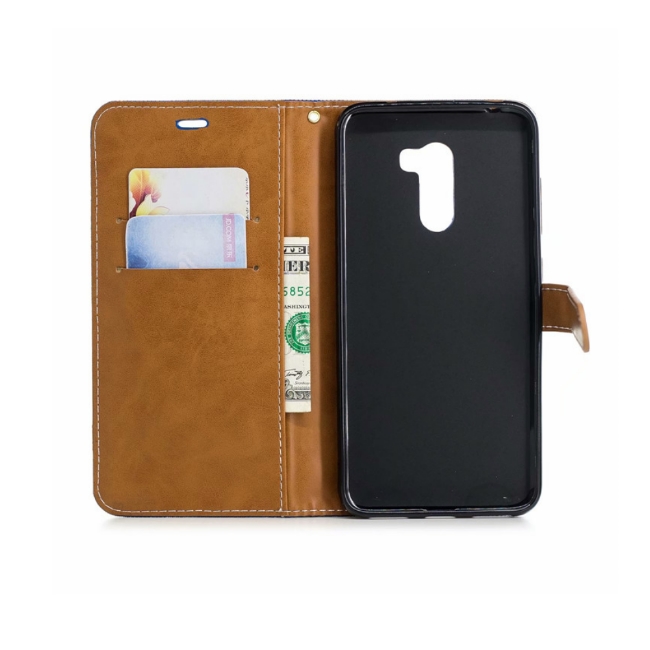 PKG 小米POCOPHONE F1側翻式皮套-精選皮套系列-牛仔布時尚百搭款-黑