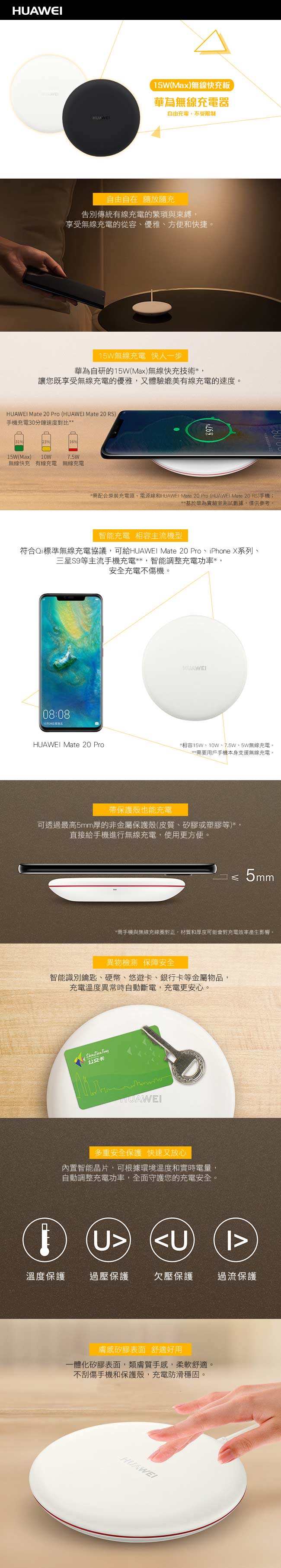 HUAWEI華為 原廠無線充電板 CP60 (公司貨-盒裝)