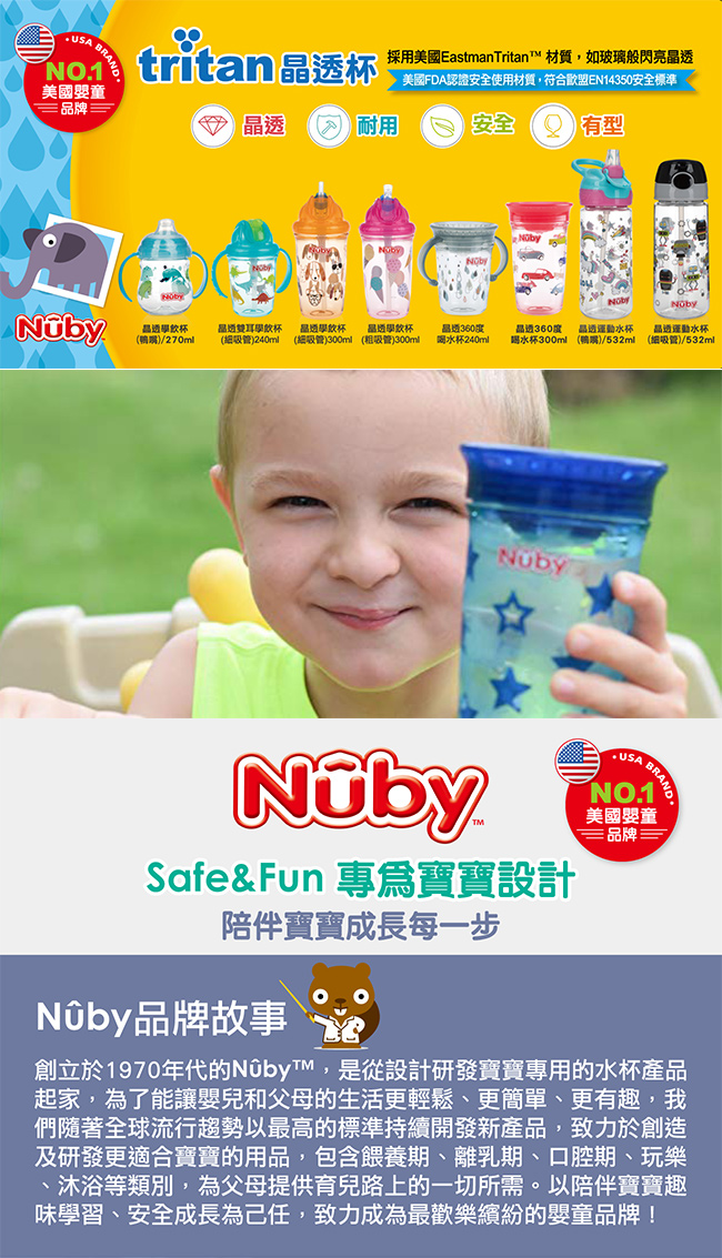 Nuby 晶透360度喝水杯300ml_紅汽車(12M+)