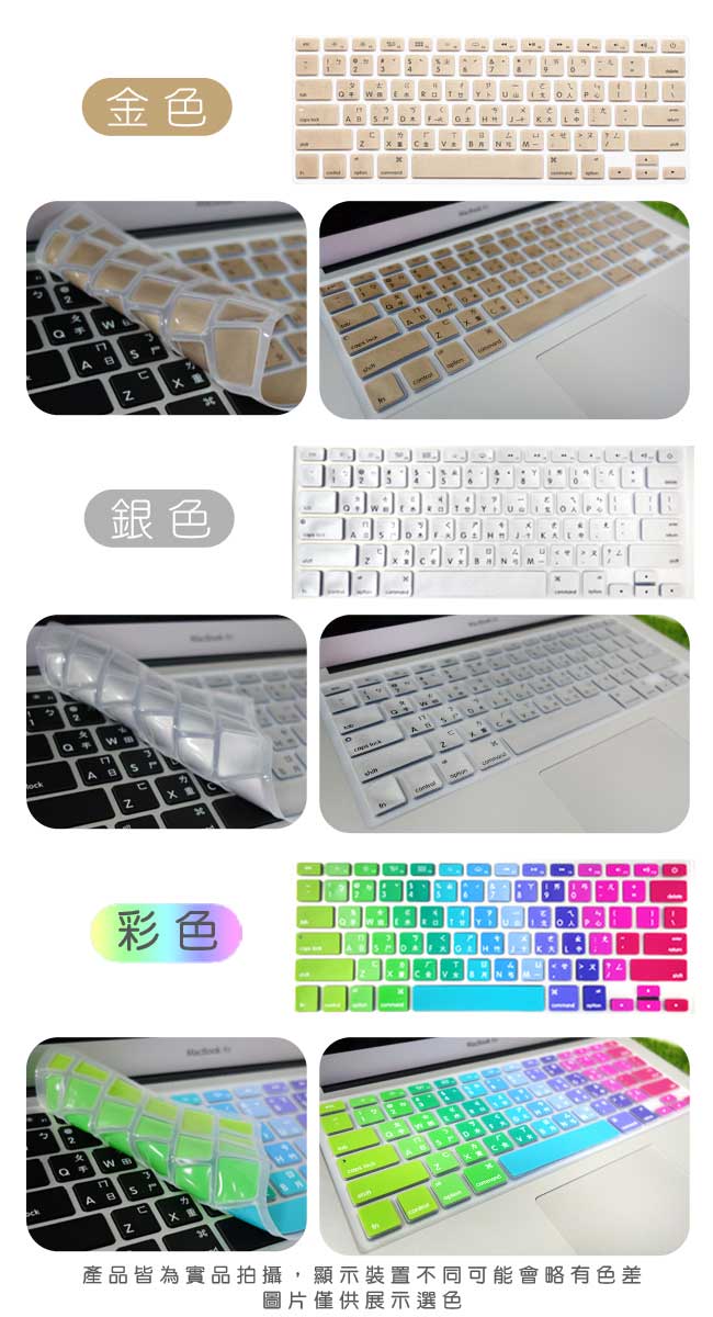 For MacBook Pro/Air/Retina 13/15/17吋中文鍵盤膜 白色