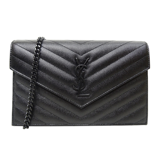 YSL MONOGRAM 小型牛皮黑鏈包(黑色)