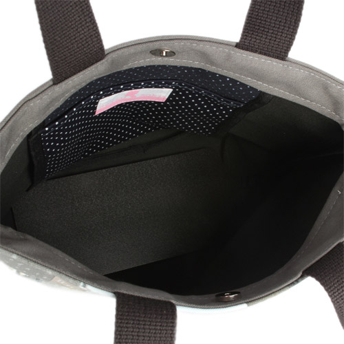 Reiko Aoki 青木禮子 Crysler 插畫彩繪磁釦小型托特包-灰色