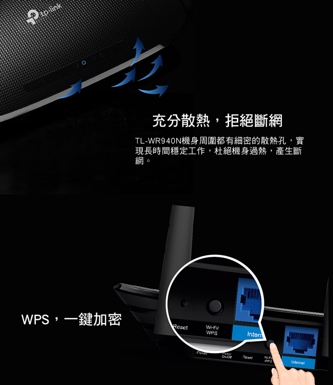 TP-Link TL-WR940N 450Mbps無線網路wifi分享器 路由器