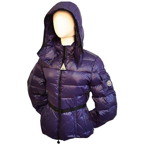 MONCLER GRENADILLE 品牌羽絨車縫連帽紫色羽絨外套(女款)