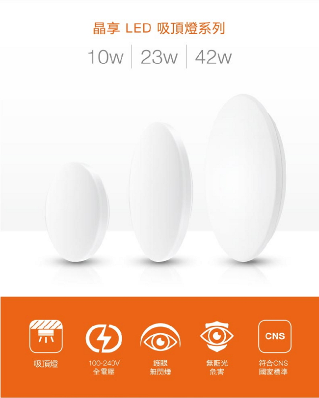 歐司朗OSRAM 新一代 LED 晶享 10W 吸頂燈 自然光