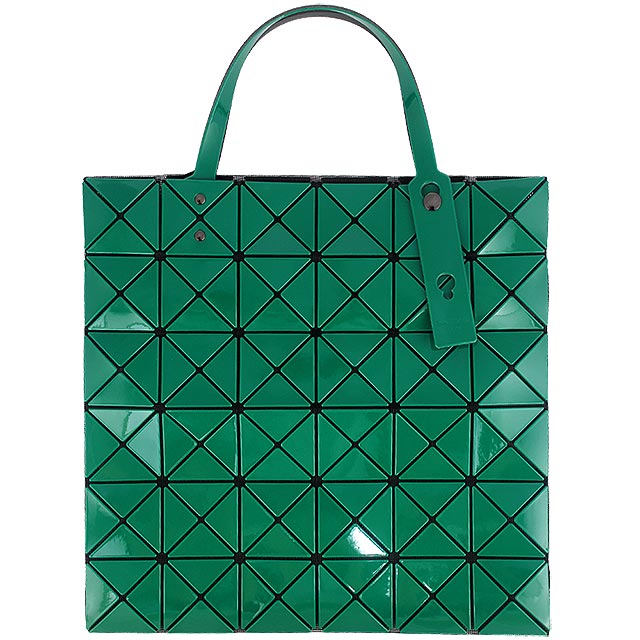 ISSEY MIYAKE 三宅一生BAOBAO跳色背帶三角方格6x6透光手提包(綠色)