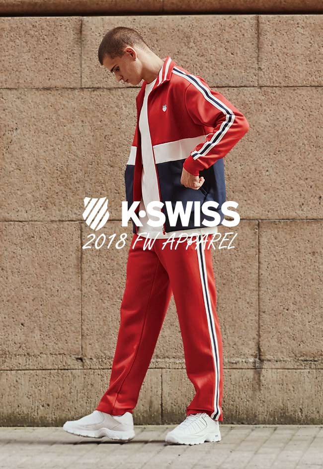 K-SWISS Long Sleeve T-Shirts 印花長袖T恤-男-紅