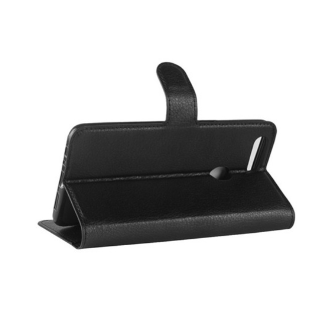 PKG OPPO R15 側翻式皮套-經典皮套系列-黑