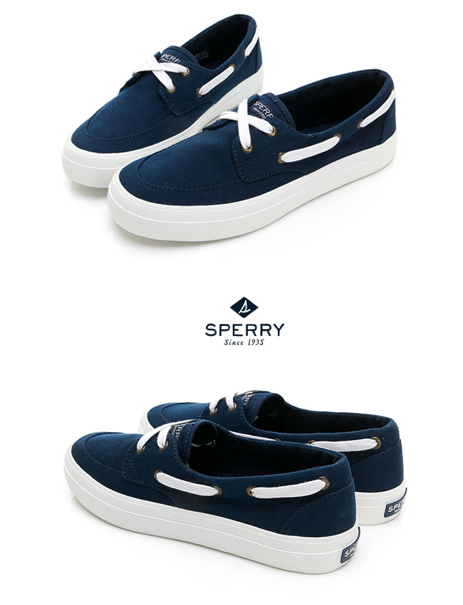 SPERRY CREST BOAT 輕量厚底帆船鞋(女)-深藍