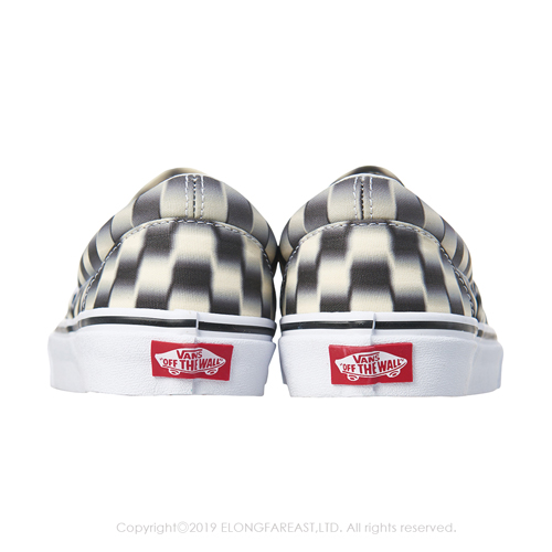 (男)VANS Classic Slip-On 眩暈棋盤格休閒懶人鞋*黑白