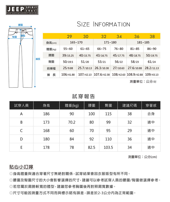 JEEP 美式經典休閒刷色牛仔褲