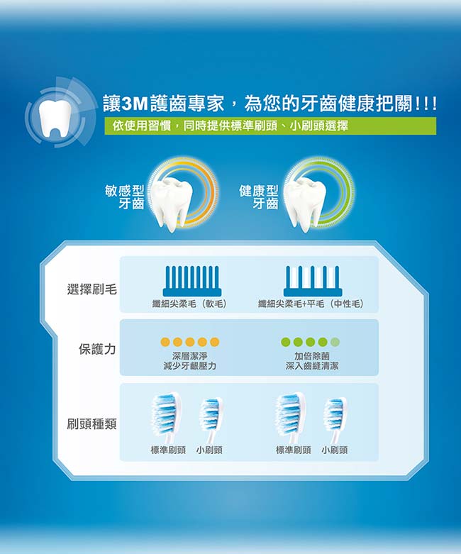 3M 8度角潔效抗菌牙刷-標準刷頭纖細尖柔毛+平毛(1入)